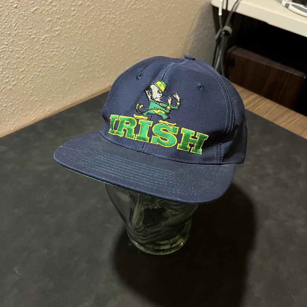 Vintage Notre Dame Fighting Irish Hat Cap Snap Back NCAA Football Mens 90s